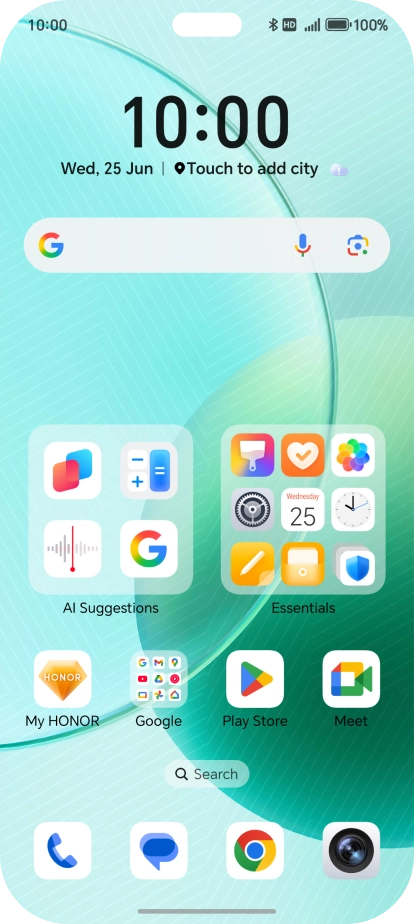 The Bluetooth icon shows that Bluetooth is turned on.