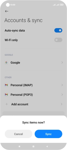 If you turn on the function, press Sync.