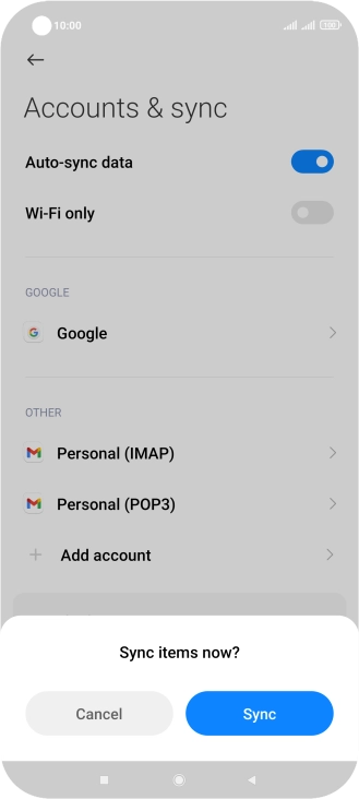 If you turn on the function, press Sync.