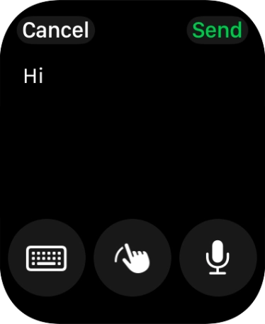 Press the microphone icon and record the message. Press the microphone icon and record the message.