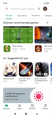 Press the search field.