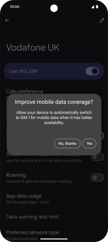 Press the required setting. Press the required setting.
