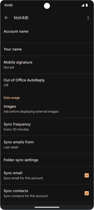 Press Account name and key in the required name. Press Account name and key in the required name.