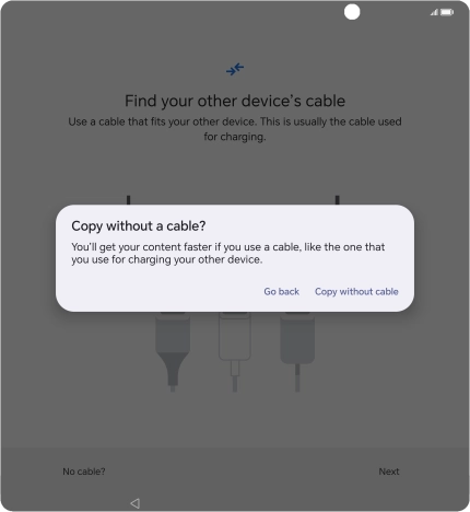 Press Copy without cable.