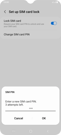 Key in a new four-digit PIN and press OK. Key in a new four-digit PIN and press OK.