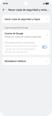 Pulsa Restablecer teléfono.