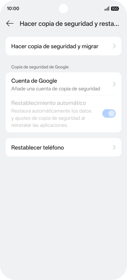 Pulsa Restablecer teléfono.