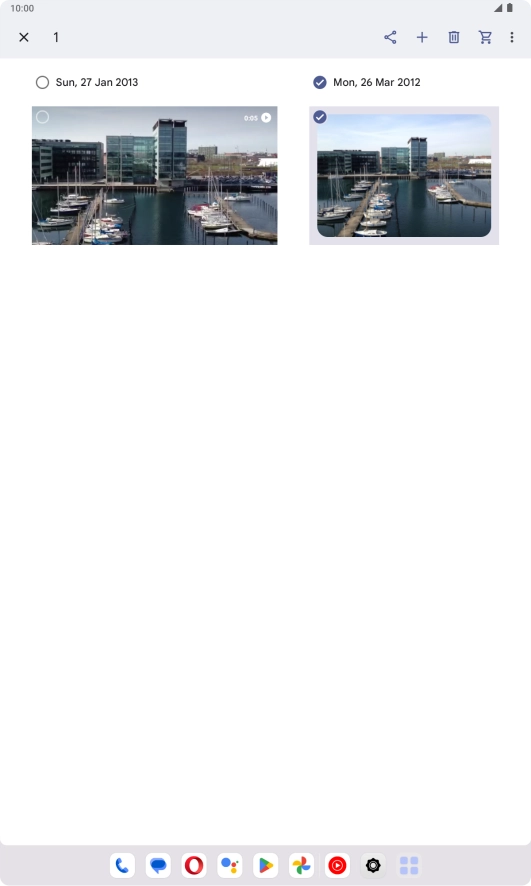 Press the required pictures or video clips to add them. Press the required pictures or video clips to add them.