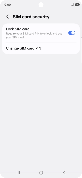 Press Change SIM card PIN. Press Change SIM card PIN.