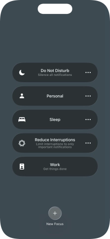 Press the required focus mode to activate or deactivate it immediately. Press the required focus mode to activate or deactivate it immediately.