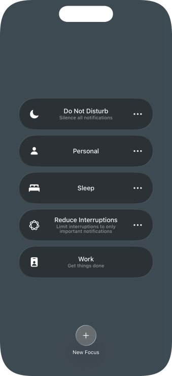 Press the required focus mode to activate or deactivate it immediately. Press the required focus mode to activate or deactivate it immediately.