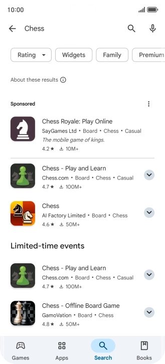 Press the required app.