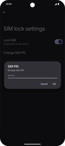 Key in the new PIN again and press OK.