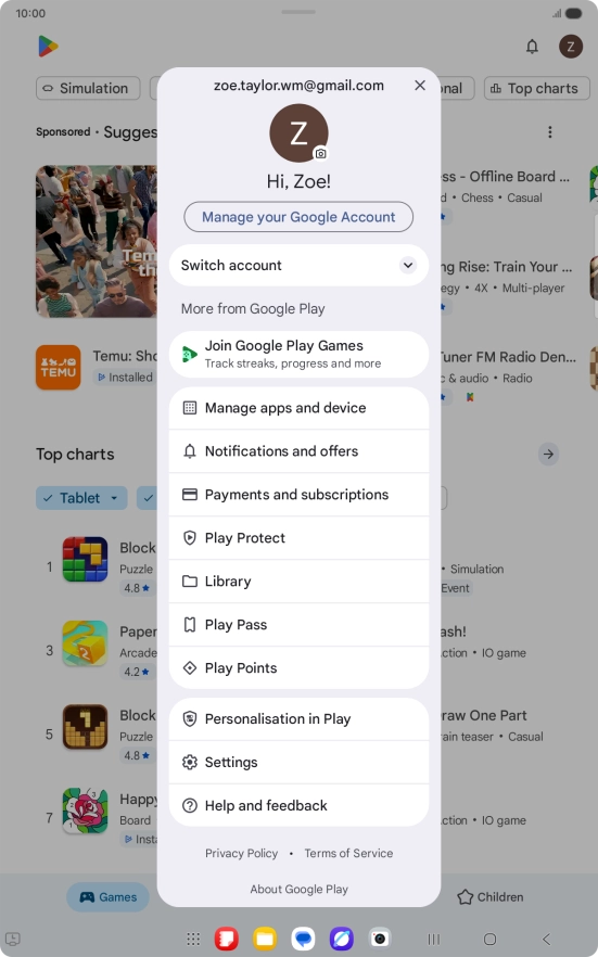 Press Manage apps and device.