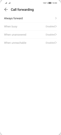 Press the required divert type. Press the required divert type.