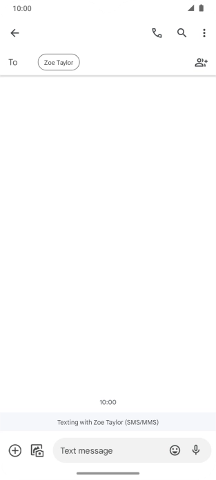 Press the text input field and write the text for your text message. Press the text input field and write the text for your text message.