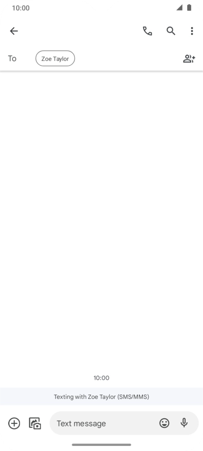 Press the text input field and write the text for your text message. Press the text input field and write the text for your text message.