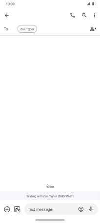 Press the text input field and write the text for your text message. Press the text input field and write the text for your text message.