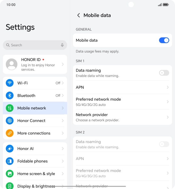 Press Preferred network mode.
