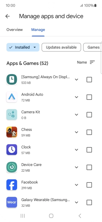 Press the required app. Press the required app.