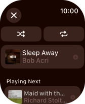 Press the shuffle icon to turn the function on or off. Press the shuffle icon to turn the function on or off.