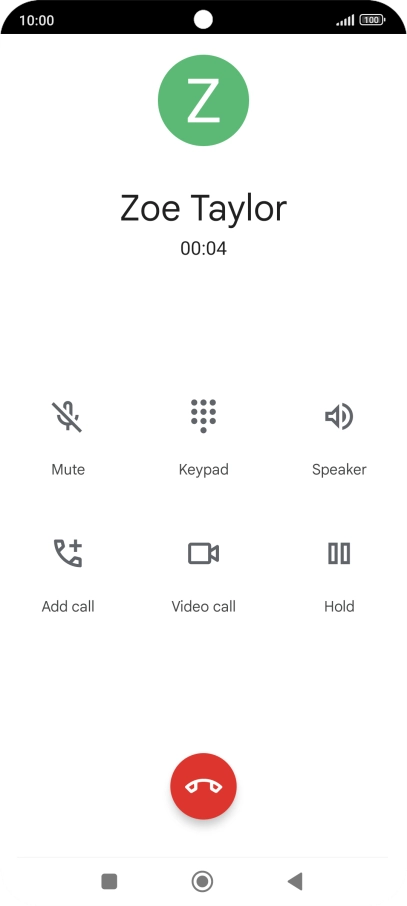 Press the end call icon. Press the end call icon.