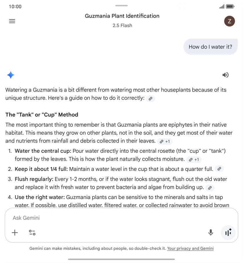Follow the instructions on the screen to type or speak more questions to continue the conversation. Follow the instructions on the screen to type or speak more questions to continue the conversation.