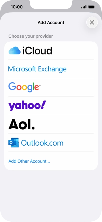 Press Microsoft Exchange.