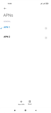 Press the required data connection to activate it.