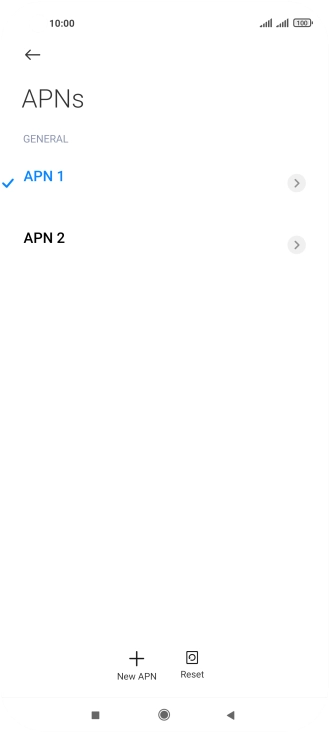Press the required data connection to activate it.