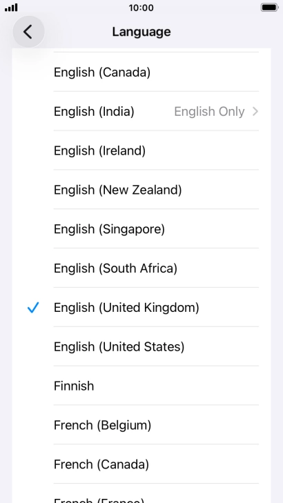 Press the required language. Press the required language.