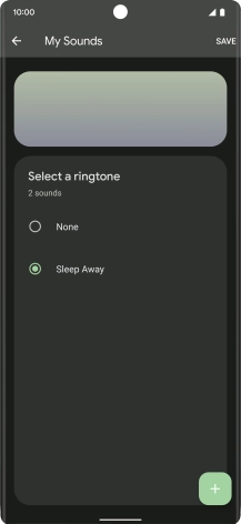 Once you've found a ring tone you like, press SAVE. Once you've found a ring tone you like, press SAVE.