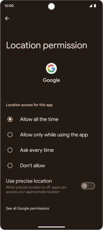 Press the required setting. Press the required setting.