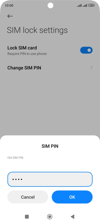 Key in your current PIN and press OK. Key in your current PIN and press OK.