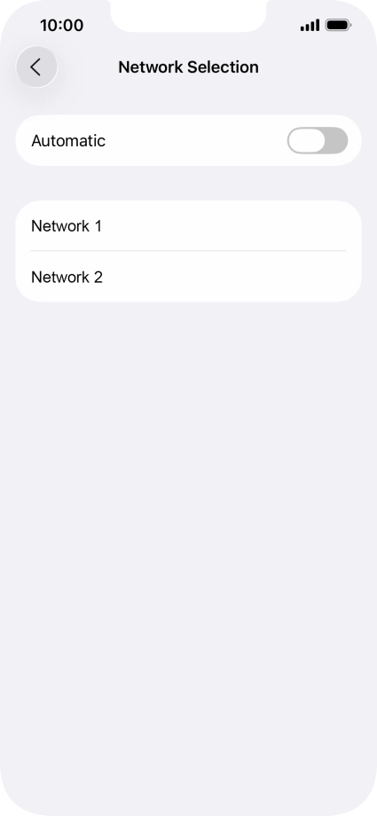 If you turn off the function, press the required network.