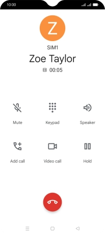 Press the end call icon. Press the end call icon.