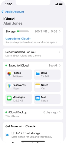 Press iCloud Backup. Press iCloud Backup.