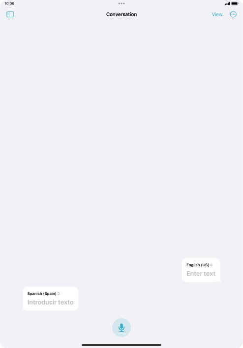 Press the microphone icon and say the required word or sentence.