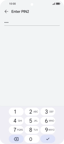 Press the confirm icon.