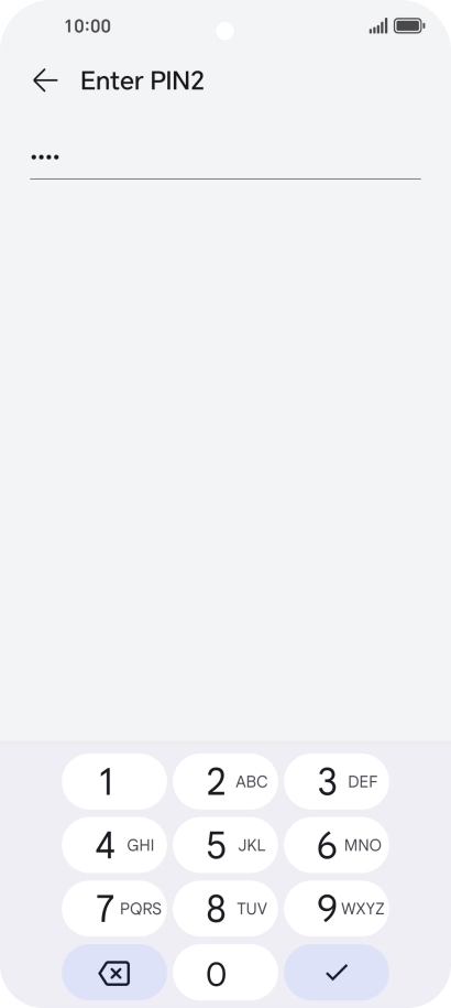 Press the confirm icon.