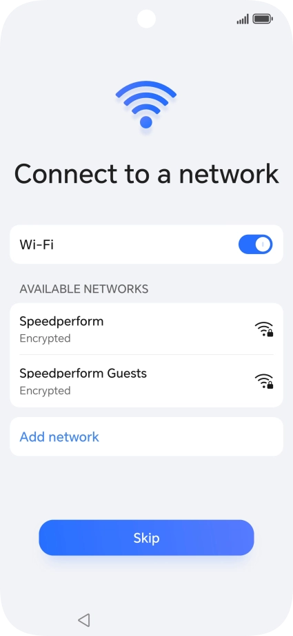 Press the required Wi-Fi network. Press the required Wi-Fi network.