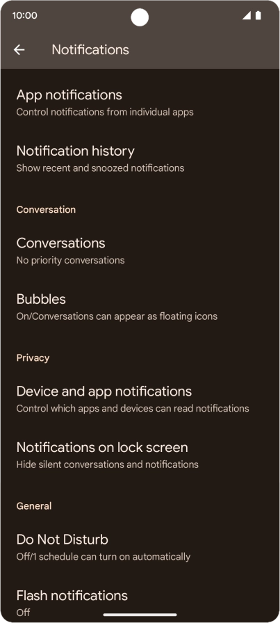 Press App notifications.