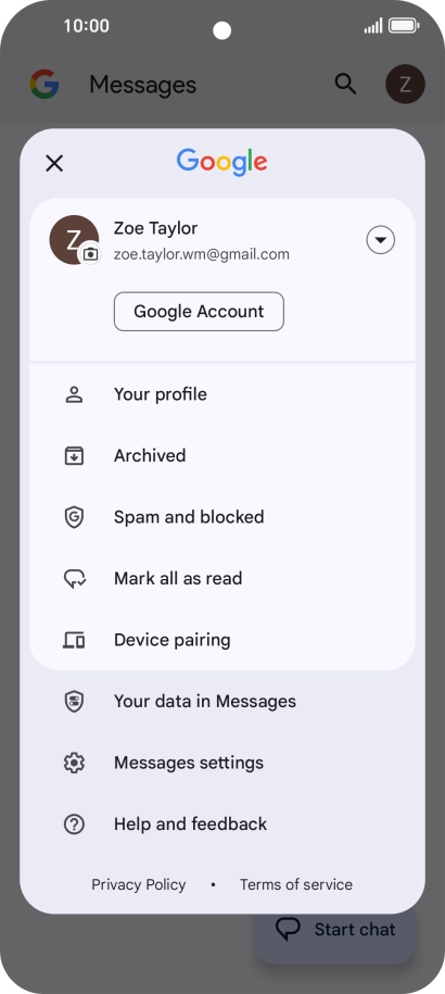 Press Messages settings.