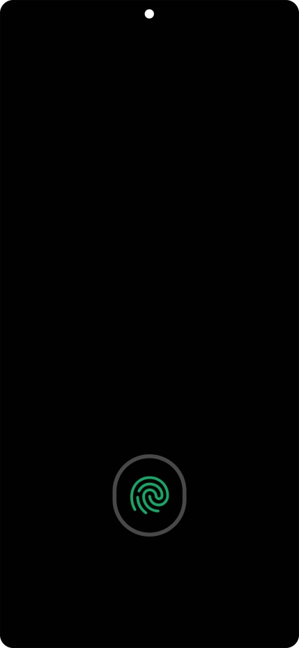 Place your finger on the fingerprint sensor to unlock your phone.