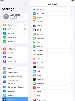 Press the required app. Press the required app.