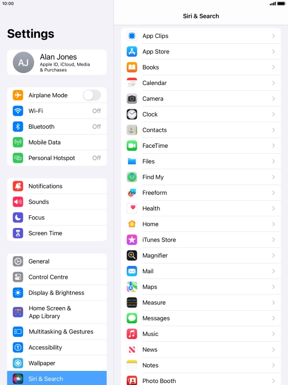 Press the required app. Press the required app.