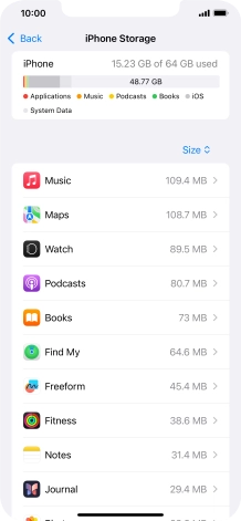 Press the required app.