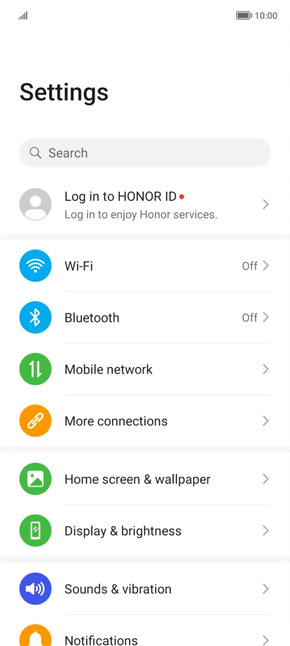 Press Mobile network.