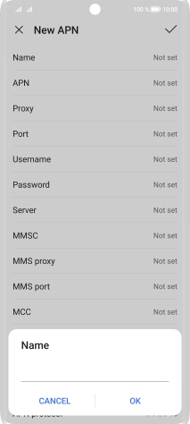 Key in Vodafone Internet and press OK.