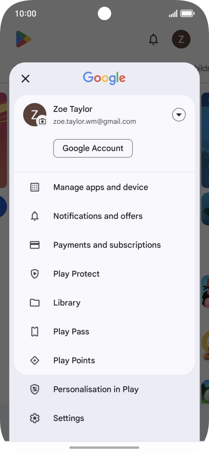Press Manage apps and device.